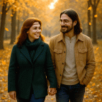 Beide umarmen sich und küssen sich zärtlich